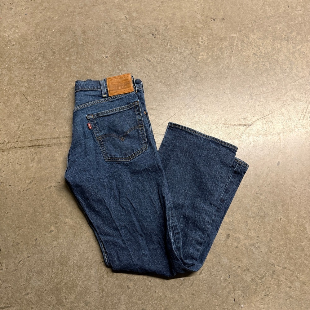 Levis Premium 517 Bootcut Jeans Mens 31x30 Dark Wash Blue Denim Slim Fit Big E